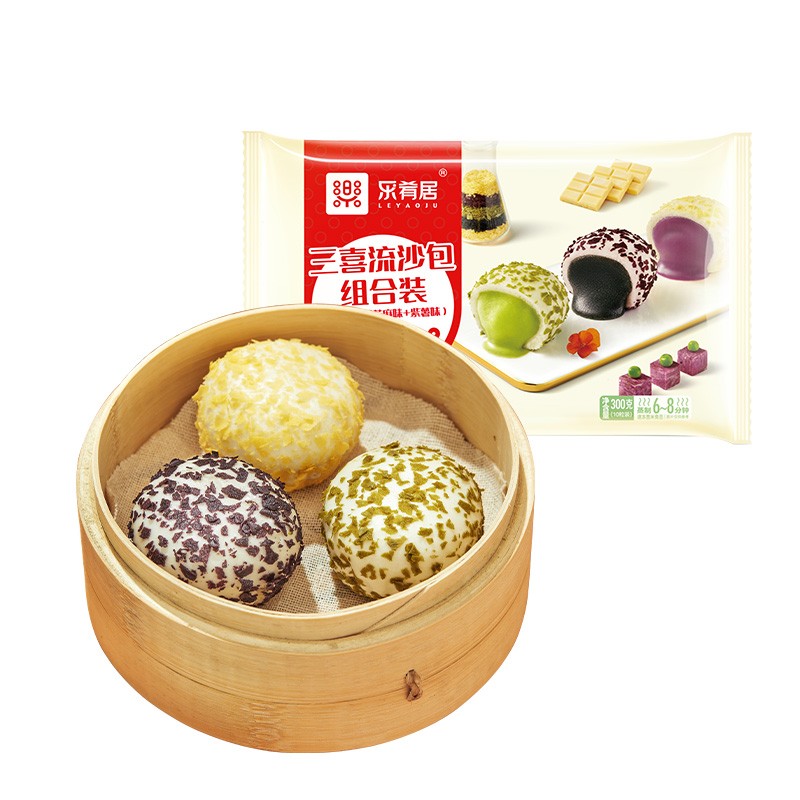 leyaoju-frozen-steamed-bun-peablack-sesamepurple-potato