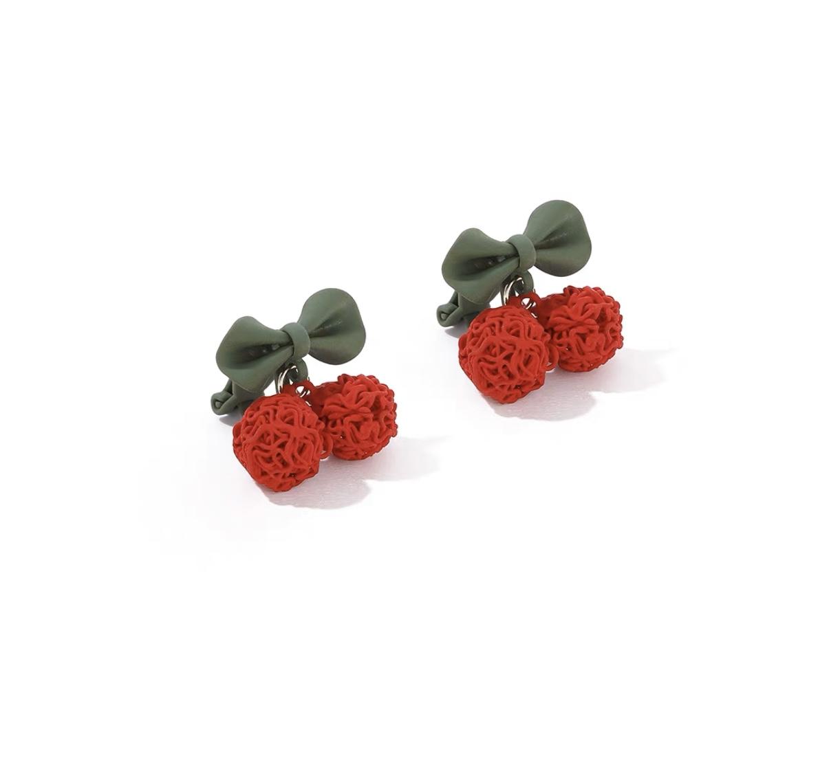 clips-cherry-decor-hollow-out-earrings