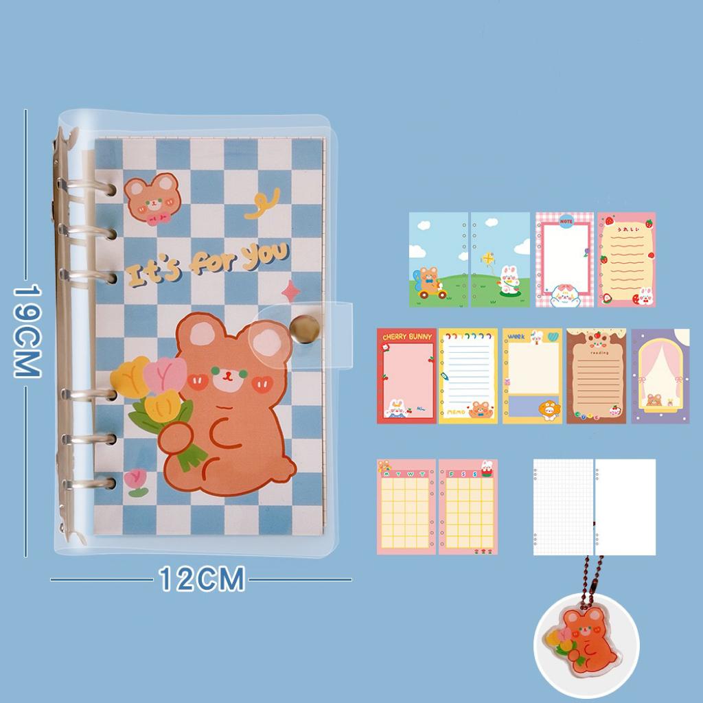 on-sale-blue-bear-pattern-loose-leaf-notebook