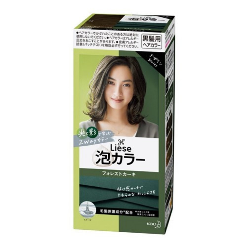 kao-liese-light-and-shadow-natural-plant-foam-hair-dye-forest-khaki-forest-grass-color